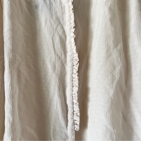 NWT Mango MNG Suit Silk Cream Long Sleeve Blouse Size 8 - Picture 3 of 12